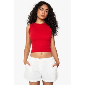 Seam Detail Racer Vest Top - Rouge - 42, Rouge