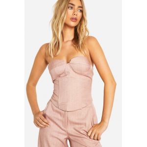 Corset Sweetheart À Rayures Fines Premium - Rose - 40, Rose