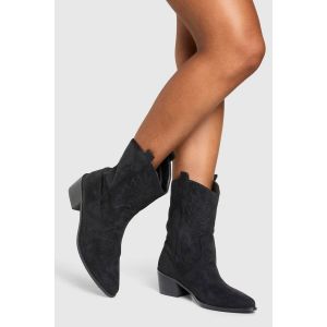 Bottes De Cowboy Western Brodées - Noir - 38, Noir
