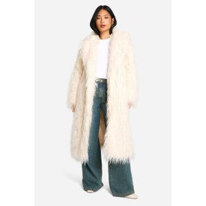 "Petite" Manteau Maxi En Synthétique Mongole - Blanc Cassé - 36, Blanc Cassé
