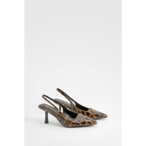 Escarpin Bas À Bride Arrière Style Léopard Pour La Ville - Leopard - 38, Leopard
