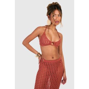 O Ring Bralette En Crochet - Clay - L, Clay