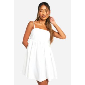 Robe Courte À Dos Nu Et Bretelles - Blanc - 44, Blanc
