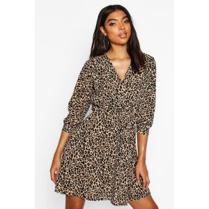 Robe Portefeuille À Imprimé Léopard Long - Leopard - 34, Leopard