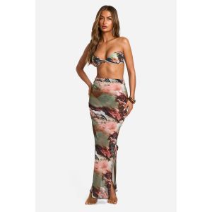 Jupe Maxi De Plage Imprimée Marbre - Multicolore - M, Multicolore