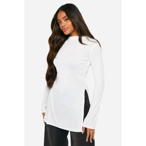 Haut Maxi Transparent À Col Entonnoir - Blanc - 38, Blanc