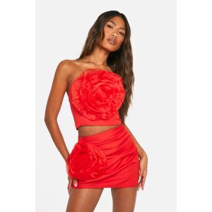 Mini Jupe En Tulle Rose - Rouge - 34, Rouge