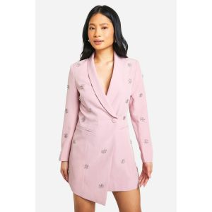 "Petite" Daisy - Robe Blazer Ornée De Cristaux - Lilas - 34, Lilas