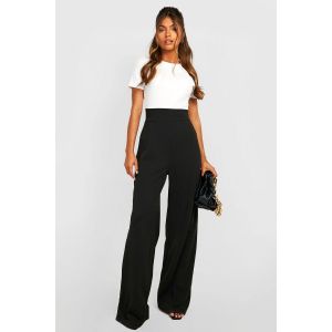 Combinaison Contraste À Jambes Larges - Multicolore - 36, Multicolore