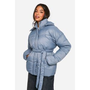 Veste Doudoune Ceinturée - Gris - 38, Gris