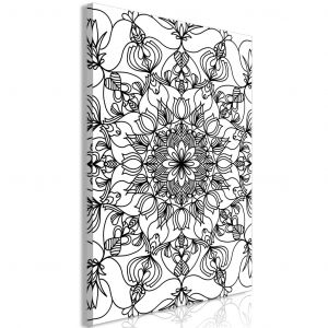 Tableau moderne Mandala oriental - une composition en noir et blanc de style zen