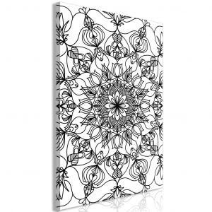 Tableau moderne Mandala oriental - une composition en noir et blanc de style zen