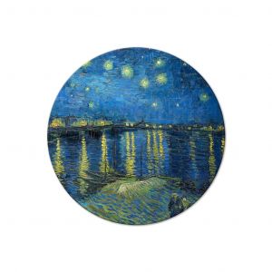 Tableau rond Vincent Van Gogh - Starry Night Over the Rhone - A Boat Against the Background of the Blue Sky