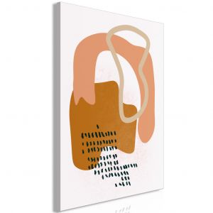 Tableau tendance Sac &agrave; main et &eacute;charpe - nature morte abstraite aux couleurs pastel