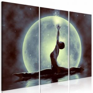Tableau Danseuse lunaire - une ballerine sur fond d'eau et de lune