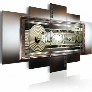 Tableau déco Zen: orchid in gold