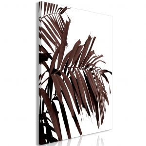 Tableau moderne Feuilles séchées de palmier - le feuillage tropical couleur marron sur un fond blanc