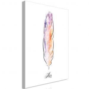 Tableau mural Plume d'aquarelle - un élément minimaliste aux couleurs variées