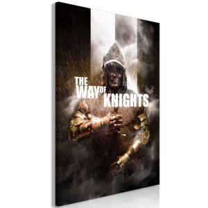 Toile murale Knight - The Figure of a Man With a Sword in Heavy Rain