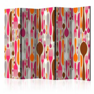 Paravent Cutlery - pink and violet II [Room Dividers]