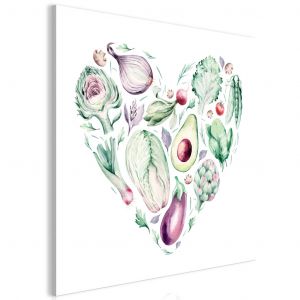 Tableau tendance Kitchen Wreath - Painted Vegetable Motif in Bright Colors