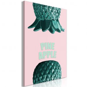 Tableau tendance Un ananas envers&eacute; - une nature morte avec ananas vert, un texte anglais, parfaite pour une chambre ou une cuisine
