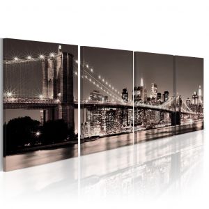 Tableau design Pont de Brooklyn en sépia