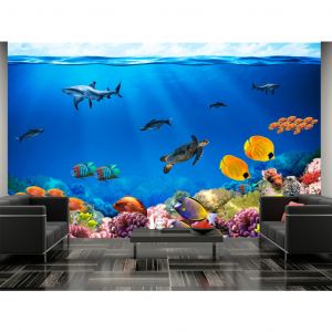 Papier peint adh&eacute;sif Poissons: Underwater kingdom