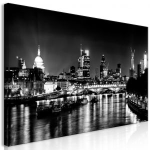 Toile déco London Lights (1 Part) Black and White