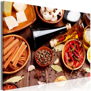 Tableau d&eacute;co &Eacute;pices (1 pi&egrave;ce) - nature morte en couleurs vives