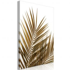 Tableau design Feuilles de palmier sèches - un motif végétal sur fond blanc
