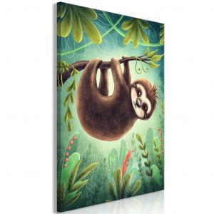 Cadre d&eacute;co Jungle Sloth - Friendly Animal Hanging on a Branch