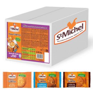 Petite Galette St Michel Mix Beurre, P&eacute;pites de Chocolat, Caramel - Carton de 700 galettes