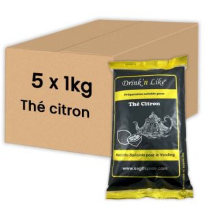 Th&eacute; Instantan&eacute; Distributeur Automatique Drink'n Like Th&eacute; Citron - 5 paquets - 5 Kg