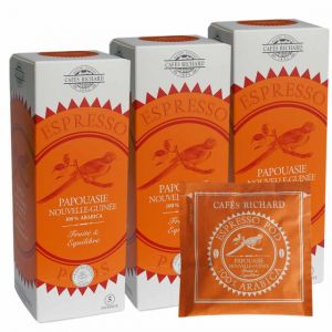 Dosette ESE Caf&eacute;s Richard Papouasie Nouvelle-Guin&eacute;e - 3 boites - 75 dosettes emball&eacute;es individuellement