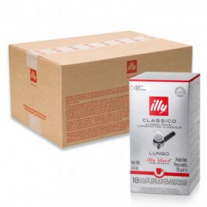 Dosette ESE illy Lungo Torr&eacute;faction Classique - 12 boites - 216 dosettes emball&eacute;es individuellement