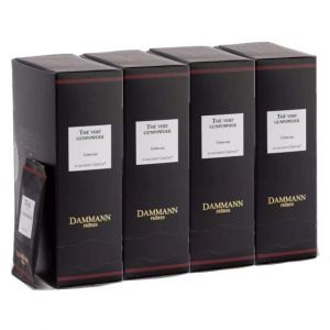 Th&eacute; Vert Dammann Fr&egrave;res Gunpowder - 4 boites - 96 sachets envelopp&eacute;s