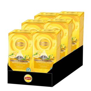 Th&eacute; Noir Lipton Exclusive S&eacute;lection Citron - 6 boites - 150 sachets pyramide
