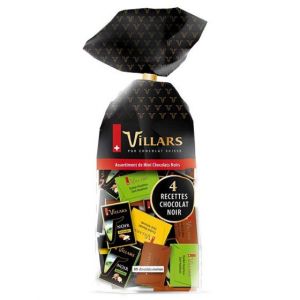 Napolitains Villars pur chocolat Suisse - Assortiment de mini chocolat Noir 4 recettes - 500 gr