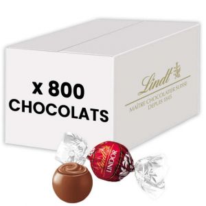 Chocolat au Lait Bouch&eacute;e Lindor Lindt - Carton de 800 chocolats