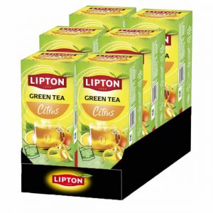 Th&eacute; Vert Lipton Agrumes - 6 boites - 150 sachets