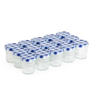Petits pots en verre Bonne Maman Bleu - 15 mini pots en verre vides