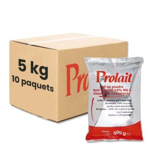 Lait en poudre Demi-&Eacute;cr&eacute;m&eacute; 14% MG Prolait pour Distributeur Automatique - 10 paquets - 5 Kg