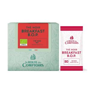 Th&eacute; Noir Bio Breakfast B.O.P La Route des Comptoirs - 40 sachets envelopp&eacute;s