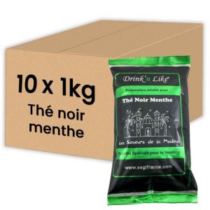 Th&eacute; Instantan&eacute; Distributeur Automatique Drink'n Like Th&eacute; Noir Menthe - 10 paquets - 10 Kg