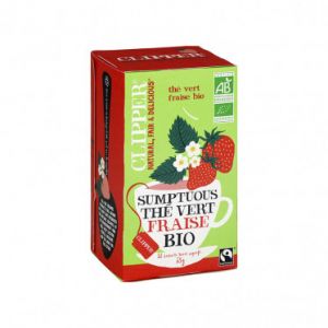 Th&eacute; Vert Bio Clipper Fraise - 20 sachets