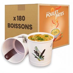Gobelet Pr&eacute;-dos&eacute; Potage go&ucirc;t Poulet et Pates - 180 boissons
