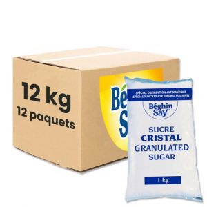 Sucre en Poudre Cristal B&eacute;ghin-Say pour Distributeur Automatique - 12 paquets - 12 Kg