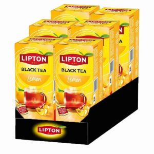 Th&eacute; Noir Lipton Citron - 6 boites - 150 sachets