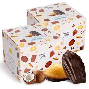 Madeleine Noix de Coco Maison Colibri Coque Chocolat Noir - 2 boites - 60 madeleines emball&eacute;es individuellement
